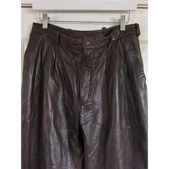 Michael Hoban North Beach Leather Brown Pants - Picture 2 of 9